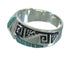 Authentic Sterling Silver Southwest Turquoise Water Wave Ring Size 7-3/4 QX81675